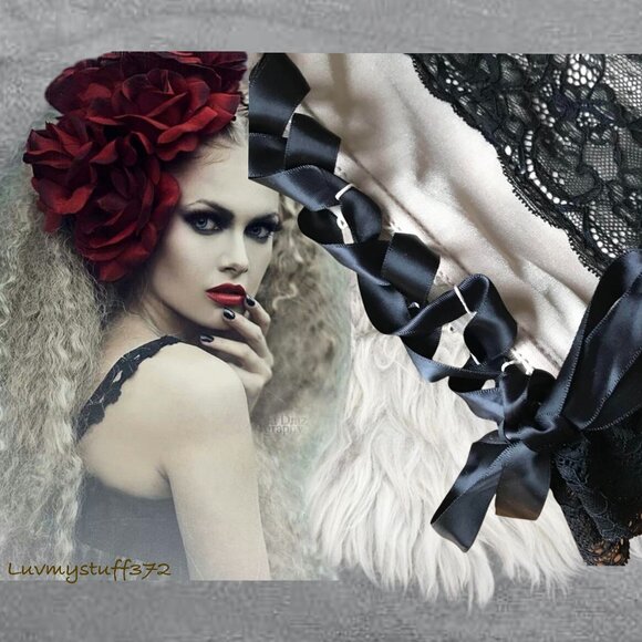 🖤 🌹🥂 Beautiful Blush Corset with Black Satin Ribbon Closure - Picture 8 of 10